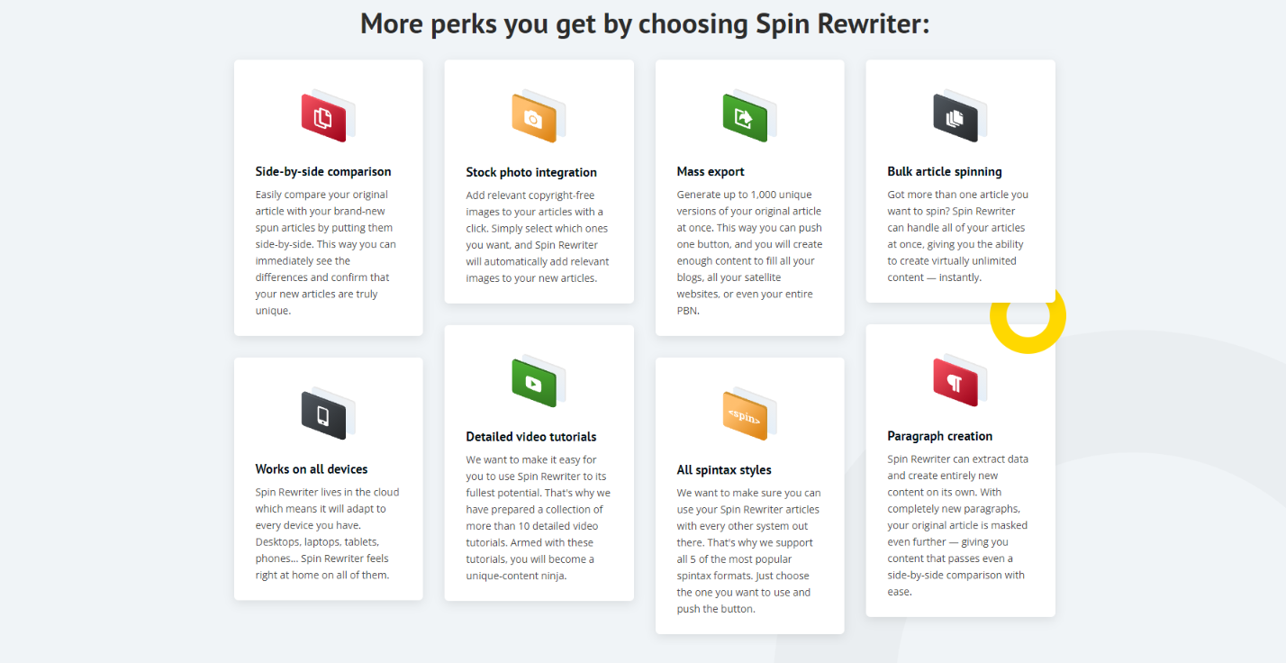 Spin Rewriter features